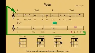 Vega. Partitura f&agrave;cil. Notes: Fa-do&rsquo;. S&Iacute; melodia.