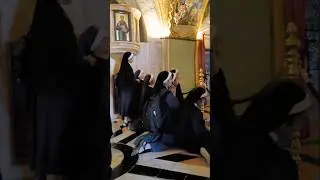 Nuns Pray at Golgotha - Church of the Holy Sepulchre