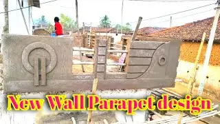 New Wall Parapet design house design elevation design plaster work #KRMconstruction #vairalvideo 
