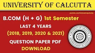 Calcutta University B.COM (Hons. + Gen.) First Semester Last 4 Years Question Paper PDF Download