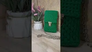 Сумка-чехол из полиэфирного шнура #crochet #тренды #handmade #вязаниекрючком #bag  #сумкаизшнура