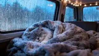 Cozy Car Rain & Soft Thunder 🌙 Healing Rain Sounds for Deep Sleep and Full Relaxation