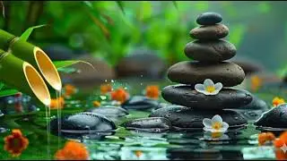 Bamboo Water Sounds with Relaxing Piano Music 🌿 Sleep Meditation Music for Deep Healing, Insomnia