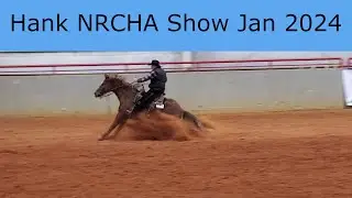 Tim showing Hank at an NRCHA show