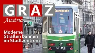 Modern trams - Fascinating tram traffic in Graz - Austria