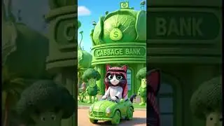 Cat go to cabbage bank 🏦 🥬🐱#cartoon #short #funny