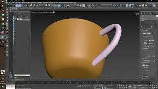 3d &scaron;olja, 3ds Max 2025, spline, lathe + boolean i Open VDB