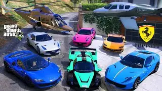 GTA 5 - Stealing FERRARI SUPER CARS With Franklin! | (Real Life Cars #93)