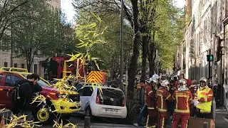 Eight missing in Marseille building collapse, as fire stymies rescue