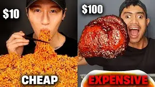 mukbang CHEAP VS EXPENSIVE meals 😰