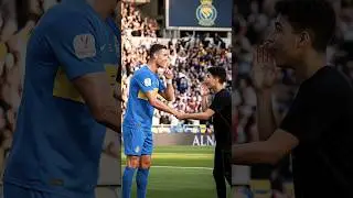 Why is the football boy making fun of the player like that?🤓⚽#soccerplayer #ronaldo #cr7