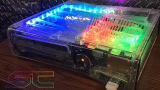 Ghost Case Xbox 360 Trinity RGH. Custom Indiviually Changing LED's. RGH/JTAG - SharkysCustoms.com