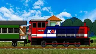 Kereta api Wisata Ambarawa Ft Lokomotif D301 RnB (Dengan Animasi Roda)