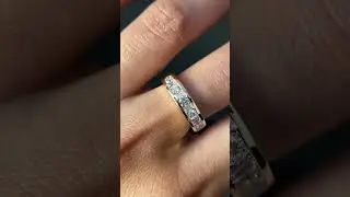 Men&rsquo;s or Women&rsquo;s Bold Diamond Band | Mixed Cut Sparkle Ring Chunky Gold Band with Diamonds