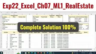 Exp22_Excel_Ch07_ML1_RealEstate | Excel 2022 Chapter 7 MindTap Real Estate #RealEstate #exp22ch07