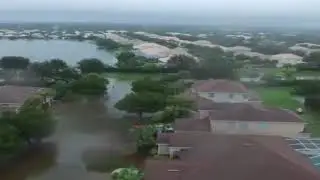 Damage of Irma to Florida Rock Ridge Lake Live Scenes Captured With Drone