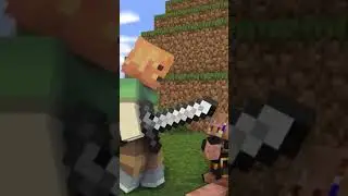 piglin saves alex from pillagers(Minecraft Animation) #shorts