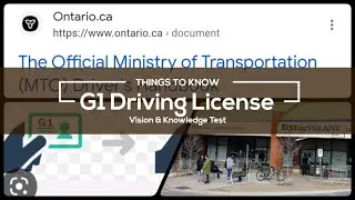 G1 Driving License | Things To Know | Canada Vlogs