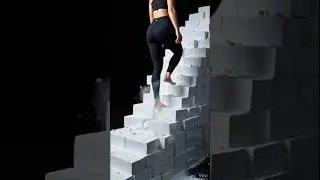 Walking on GYM CHALK Stairs! 🤍☁️ Satisfying CRUSH ASMR #shorts
