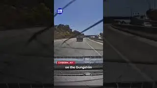 Moment car is struck by loose load on highway | 9 News Australia
