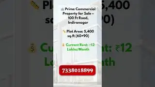 🏢 Commercial Property for Sale &ndash; 100 Ft Road, Indiranagar  #bangalorerealestate #indranagar
