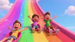 Rainbow Slide 🌈#kids #poems #cartoon #foryou #baby #jariworld #short poems #fun learning 