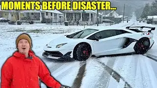 We Wrecked Our Lamborghini Aventador In The Snow!!!