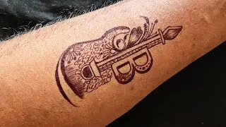 How to make // amazing guitar 🎸 and B letter tattoo ideas \\ simple tattoo ideas \ #simpletattoo