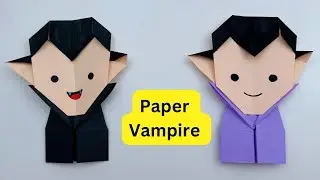 Вампир из бумаги оригами своими руками для детей / Поделки из бумаги на Хэллоуин / Простые поделки из бумаги / Детские поделки