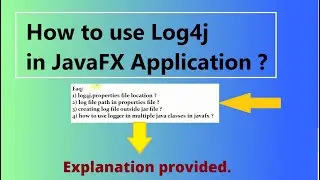 How to use Log4j in JavaFX Application?