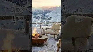 Daily Quote | The most peaceful winter view 🏔️🔥 CozyAmbience