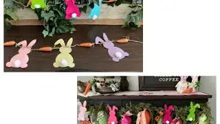 Dollar Tree Bunny & Carrot Garland