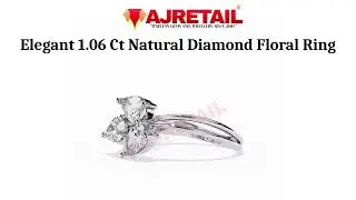 18K White Gold Elegant 1 06 Ct Natural Diamond Floral Ring  #ajretail  #diamondring