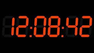 12h Hour Clock Digital 12-24 Orange 4K ( afternoon + evening )