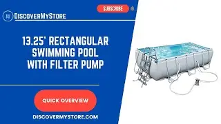 13.25' Rectangular Swimming Pool with Filter Pump