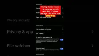 try this out 😯😯no screen recording of password in settings