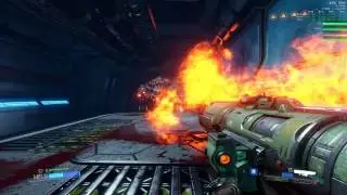 Doom 4 Sager NP9873 1080 6700K 1440p ultra game play.
