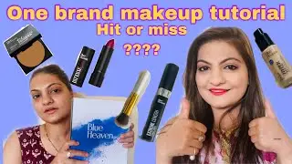 One brand makeup tutorial | blue heaven | everything under 200 😍