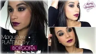 MAQUILLAJE PARA NAVIDAD (plateado y borgoña)
