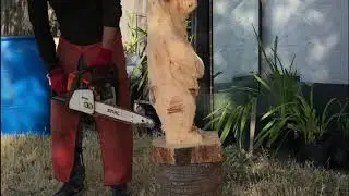 Bear Chainsaw Carving