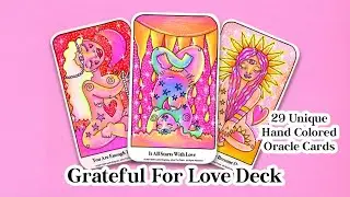 Hand colored oracle deck Grateful For Love #coloringpage  #coloringinspiration #selfloveaffirmation