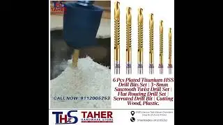 6 Pcs Plated Titanium HSS Drill Bits Set at Taher Hardware Store