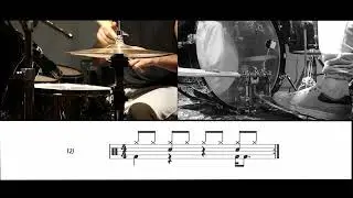 how to play bass drum between hi hat notes