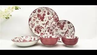 Vintage Charm Meets Modern Convenience: Introducing Our Burgundy Red Porcelain Dinnerware