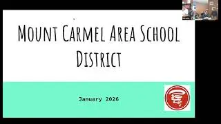 Mt Carmel Area School Board Meeting - January 15, 2026