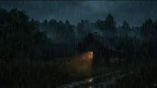Dark Night Rain Sounds for Deep Sleep 🌙 Cozy Lonely Cabin in the Forest