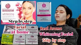 Real Aroma Whitening Facial Kit Review And Full Demo Step By Step #How to do facial at home Real Aro
