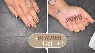 Brown Neutral Nails Using Builder Gel | Simple & Aesthetic 