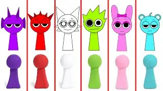 Incredibox Sprunki ASMR - RAINBOW Clay Mixing with Wenda, Durpple, Pink, Raddy, Sky| Satisfying ASMR
