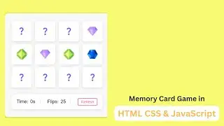 Build A Memory Card Game in HTML CSS & JavaScript
